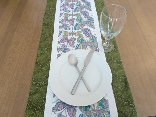 Butterfly Table Runner Green - Image 7