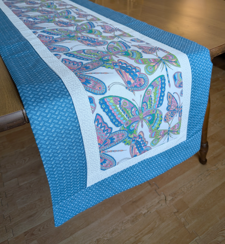 Butterfly Table Runner Blue - Image 6