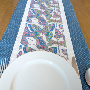 Butterfly Table Runner Blue