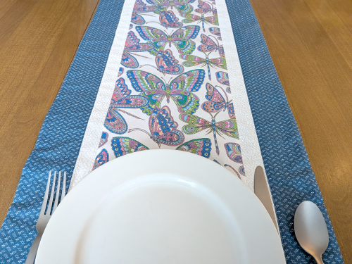 Butterfly Table Runner Blue