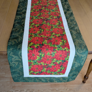 Festive Poinsettia Christmas Runner