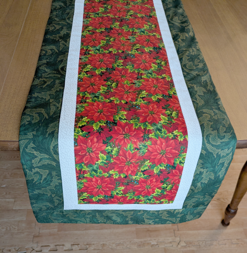 Festive Poinsettia Christmas Runner