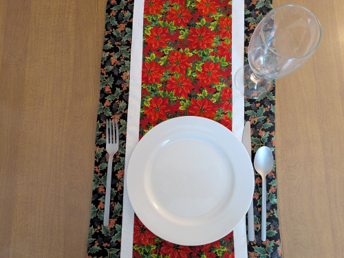 Festive Poinsettia Christmas Runner Holly - Image 5