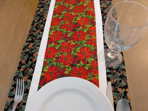Festive Poinsettia Christmas Runner Holly - Image 2