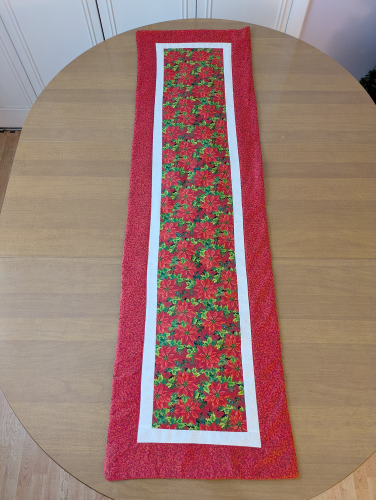Festive Poinsettia Christmas Runner Red - Image 9