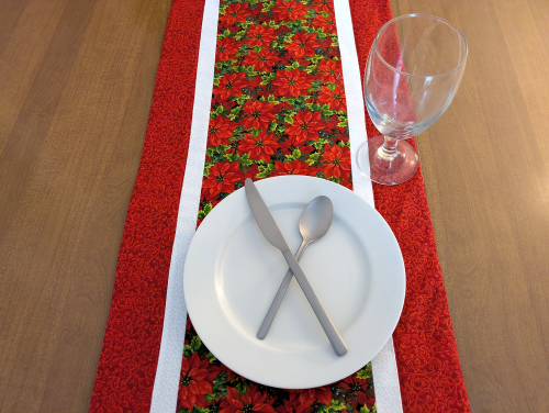 Festive Poinsettia Christmas Runner Red - Image 13