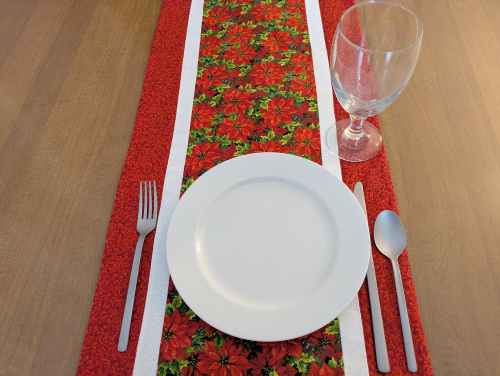Festive Poinsettia Christmas Runner Red - Image 6