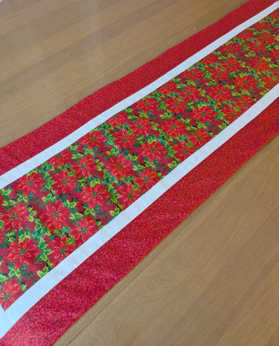 Festive Poinsettia Christmas Runner Red - Image 10