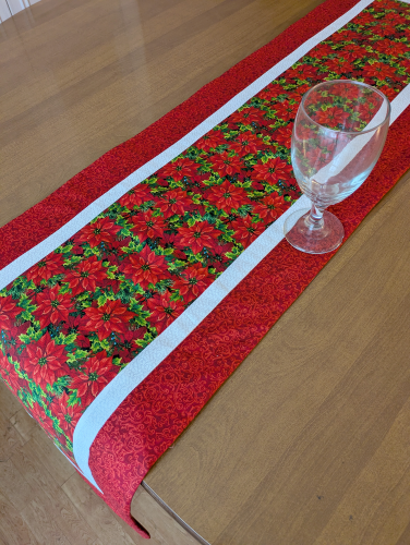 Festive Poinsettia Christmas Runner Red - Image 11