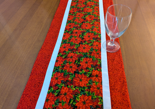 Festive Poinsettia Christmas Runner Red - Image 12