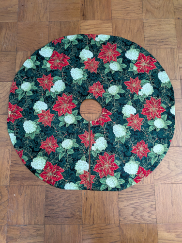 Green Poinsettia Tree Skirt - Image 8