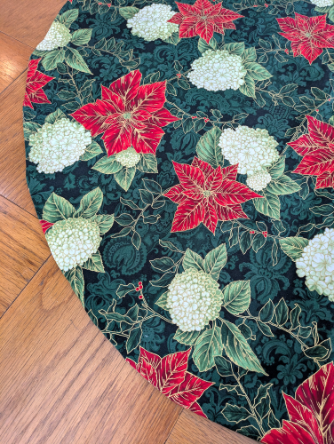 Green Poinsettia Tree Skirt - Image 11