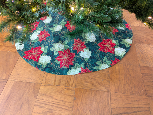 Green Poinsettia Tree Skirt