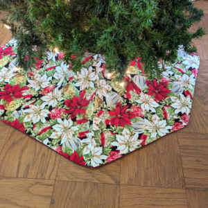Colorful Poinsettia Tree Skirt
