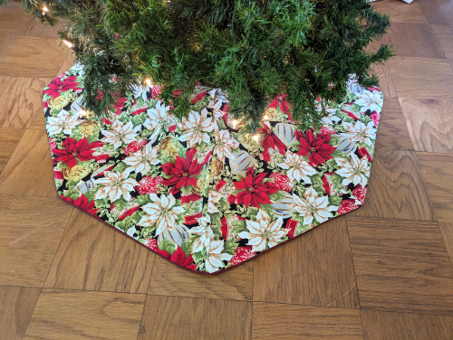Colorful Poinsettia Tree Skirt