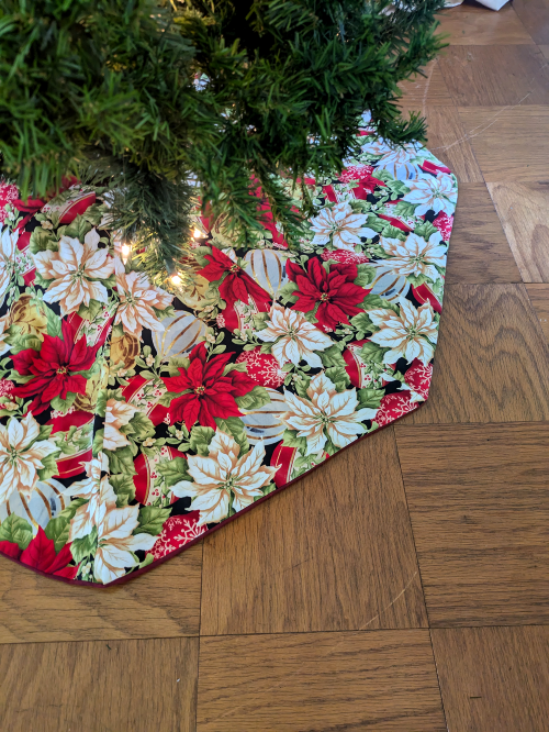 Colorful Poinsettia Tree Skirt - Image 2