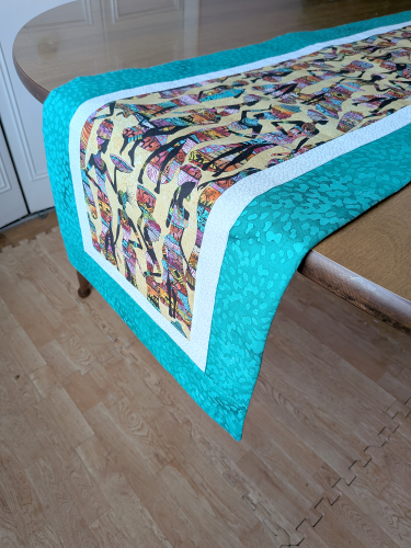 African Women Table Runner Green - Image 6