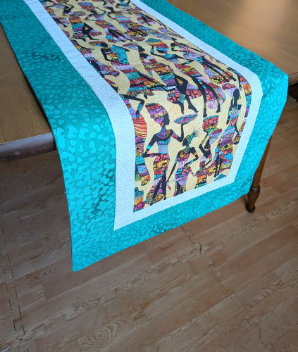 African Women Table Runner Green - Image 5