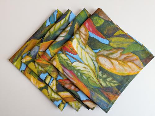 Artistic Fall Leaf Dinner Table Napkins - Image 8