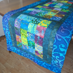 Batik Table Runner Blue Aurora