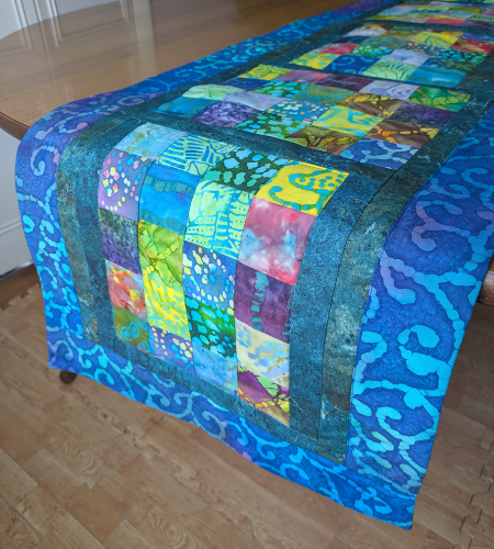 Batik Table Runner Blue Aurora