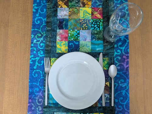 Batik Table Runner Blue Aurora - Image 3