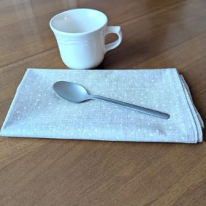 Tan and White Dinner Table Napkins