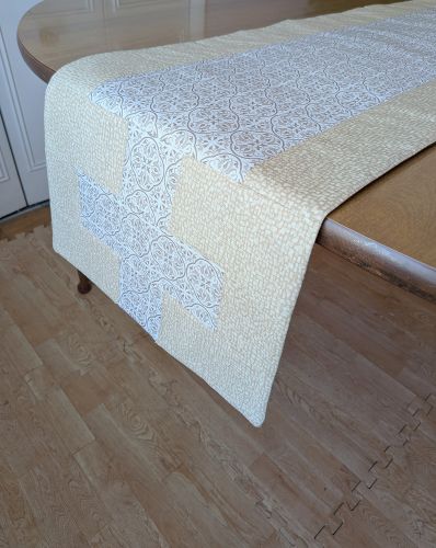 Beige Medallion Table Runner - Image 7