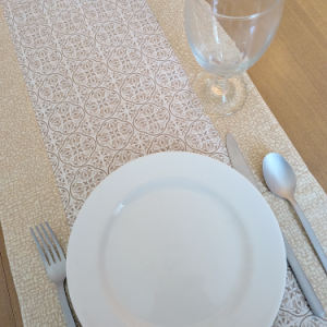 Beige Medallion Table Runner
