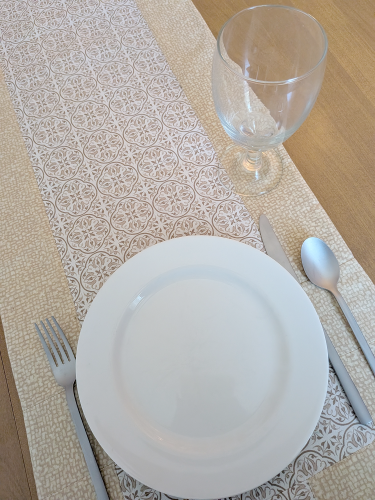 Beige Medallion Table Runner