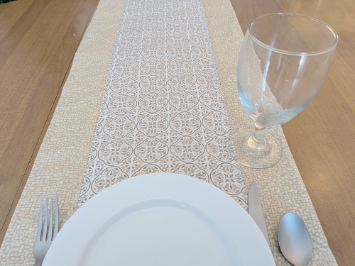 Beige Medallion Table Runner - Image 2