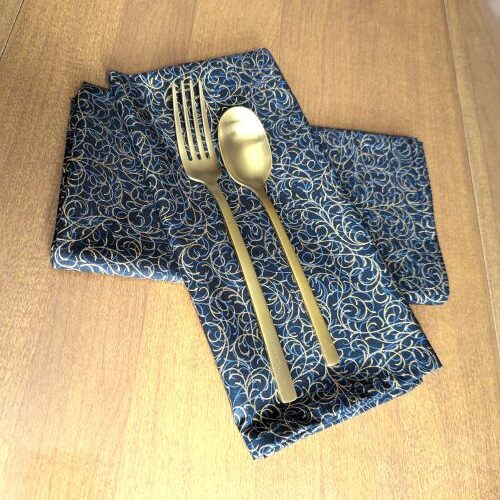 Black and Gold Dinner Table Napkins