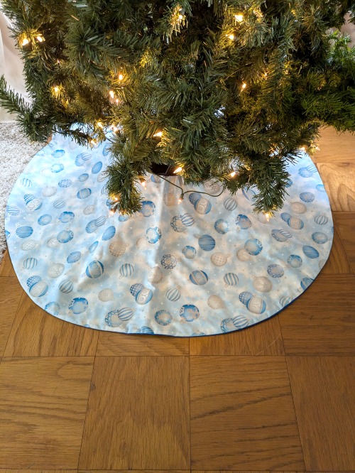 Blue Ornaments Christmas Tree Skirt - Image 2