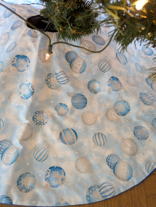 Blue Ornaments Christmas Tree Skirt - Image 4