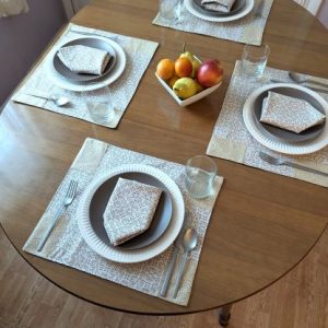 Beige Medallion Placemat Napkin Set
