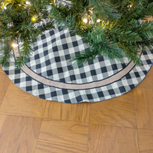 Cream and Black Buffalo Plaid Tree Skirt