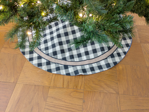 Cream and Black Buffalo Plaid Tree Skirt
