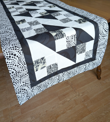 Chic Black & White Dining Table Runner Too