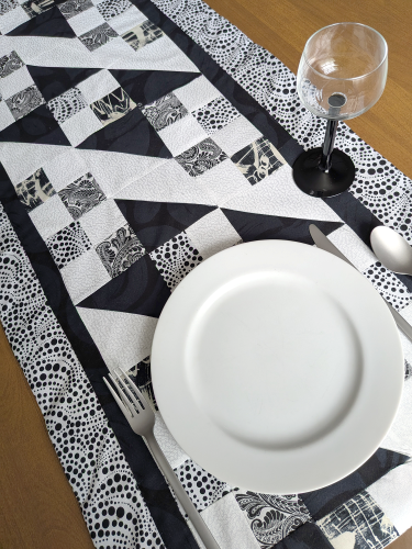 Chic Black & White Dining Table Runner Too - Image 6