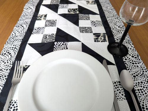 Chic Black & White Dining Table Runner Too - Image 2