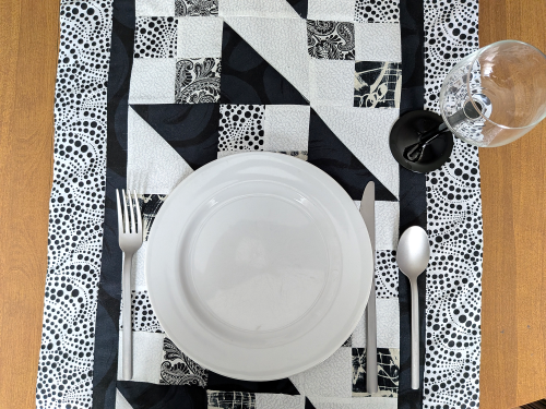 Chic Black & White Dining Table Runner Too - Image 3