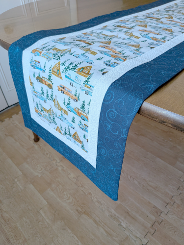 Camper Christmas Table Runner Blue - Image 8