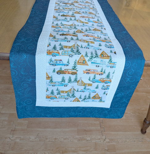 Camper Christmas Table Runner Blue - Image 7