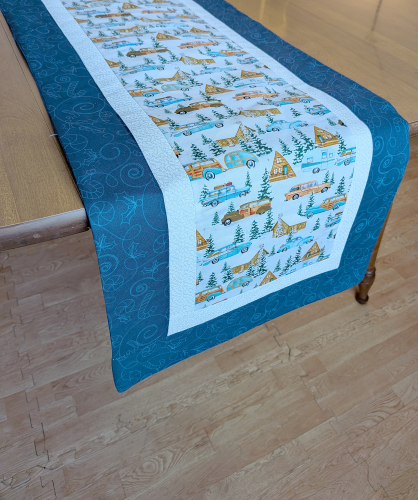 Camper Christmas Table Runner Blue - Image 6