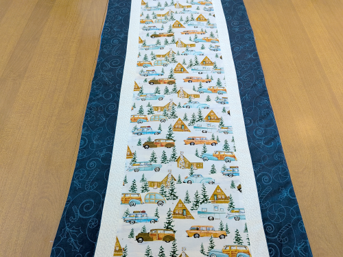 Camper Christmas Table Runner Blue - Image 4