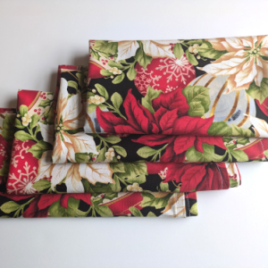 Poinsettia Holiday Dinner Table Napkins