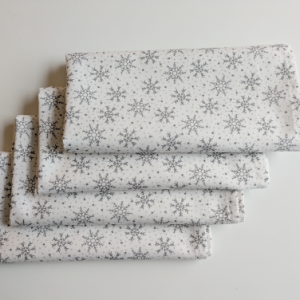 Silver Snowflakes Dinner Table Napkins