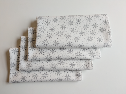 Silver Snowflakes Dinner Table Napkins