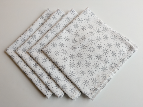 Silver Snowflakes Dinner Table Napkins - Image 8