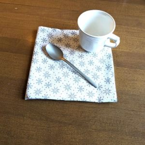 Gray Snowflakes Dinner Table Napkins